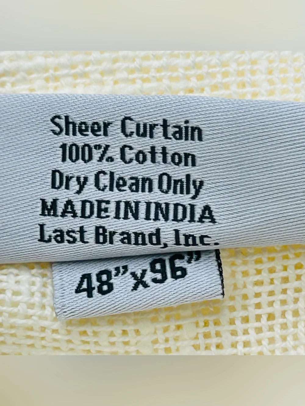 QUINCE Set Of 2 48x96 Cotton Sheer Curtains Ivory 8952